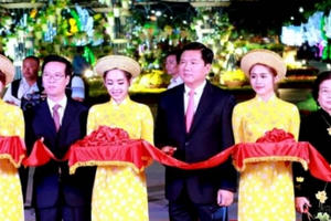 Người dân "vây" Tân Bí thư Đinh La Thăng trên đường hoa Nguyễn Huệ