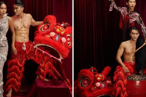 Hoa hậu Trương Hằng khoe chân dài miên man khi ngồi lên đôi vai vạm vỡ của Lương Gia Huy