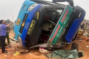Bình Thuận: Lật xe khách tại huyện Bắc Bình khiến 1 một người chết