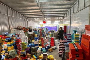 Phát hiện cơ sở kinh doanh hàng nghìn sản phẩm giầy dép, quần áo trẻ em có dấu hiệu nhập lậu tại Ninh Bình
