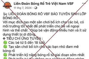 Cảnh báo thủ đoạn lừa đảo mạo danh “Liên đoàn bóng rổ Việt Nam”