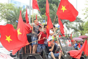 Hình ảnh các tuyển thủ Olympic Việt Nam về đến Hà Nội