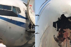 Máy bay Boeing thủng lỗ lớn vì đấu đầu với chim