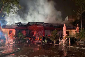 Cháy lớn tại chùa hàng trăm năm tuổi ở Bắc Giang