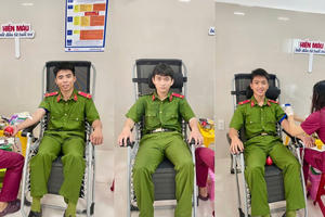 Ba chiến sỹ Công an tỉnh Quảng Trị kịp thời hiến máu, cứu người