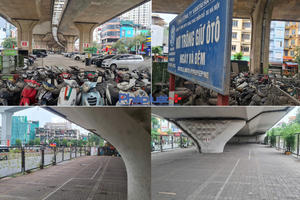 Những điểm trông giữ xe dưới chân cầu vượt tại Hà Nội thay đổi như thế nào sau khi có chỉ đạo?