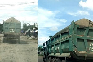Đắk Lắk: Xe chở vật liệu xây dựng quá tải "hành" dân ở huyện Krông Pắc