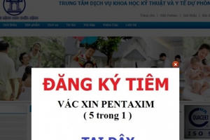 2.500 liều vắc xin Pentaxim sẽ được đăng kí trực tuyến ngày 29/3