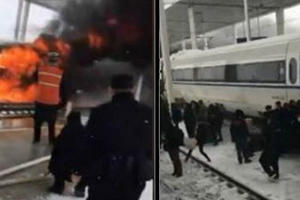 Tàu cao tốc Trung Quốc bốc cháy do chập điện