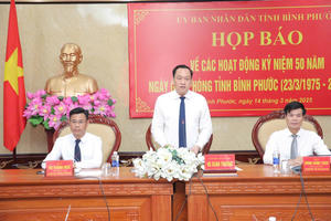 Bình Phước sẽ tổ chức chuỗi hoạt động kỷ niệm 50 năm Ngày giải phóng