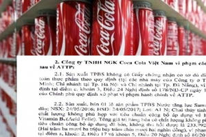 Bộ Y tế công bố các sai phạm của Công ty NGK Coca - Cola Việt Nam
