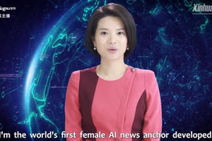 Robot AI dẫn chương trình trên Tân Hoa Xã Robot AI dẫn chương trình trên Tân Hoa Xã