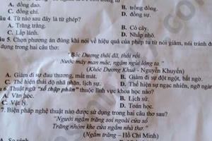 Đáp án trong ngày đề thi Văn vào lớp 10  tỉnh Nam Định năm 2020
