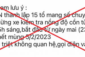 Thông tin thành lập các tổ công tác chuyên đề 212 là không chính xác