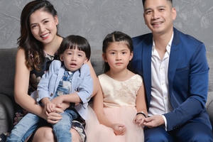 Ngọc Hiền viên mãn bên chồng và hai con