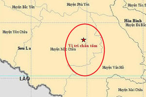 Sơn La: Tiếp tục có động đất vào lúc sáng sớm