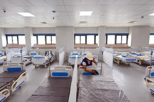 Cận cảnh Bệnh viện dã chiến điều trị bệnh nhân Covid-19 tại Hà Nội chuẩn bị đi vào hoạt động