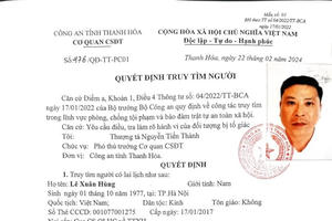 Công an tỉnh Thanh Hóa truy tìm đối tượng có dấu hiệu phạm tội
