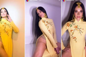 Ca sĩ Mỹ mặc áo dài không quần khiến cộng đồng mạng Việt 'dậy sóng'