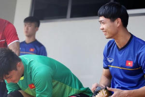 Chùm ảnh: Olympic Việt Nam "luyện công" chuẩn bị đối đầu Olympic Nepal