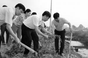 Hà Nội ra quân trồng hoa trên tuyến đường 421B