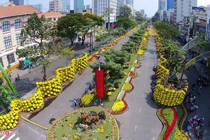 Sinh viên ăn Tết xa nhà để bảo vệ đường hoa Nguyễn Huệ