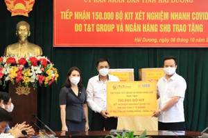 Tập đoàn T&T Group và Ngân hàng SHB hỗ trợ tỉnh Hải Dương 150.000 bộ kit xét nghiệm nhanh trị giá gần 7 tỷ đồng
