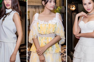 Lan Khuê, Nguyễn Thị Thành, Khánh Ngân lộng lẫy mừng Á vương Ngọc Tình mở tiệm cafe