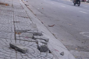 Vữa lát vỉa hè phục vụ APEC chỉ để ngăn... cỏ