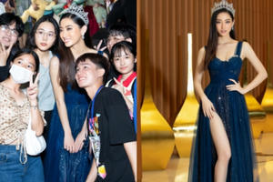 Lương Thùy Linh đeo vương miện 3 tỉ, được fan “săn đón” tại Cần Thơ