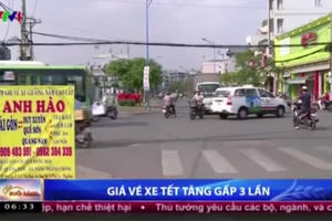 Giá vé xe ngày sắp Tết tăng cao