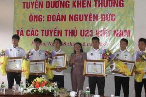 Gia Lai: Vinh danh, tặng bằng khen cho Bầu Đức và 6 cầu thủ U23 Việt Nam
