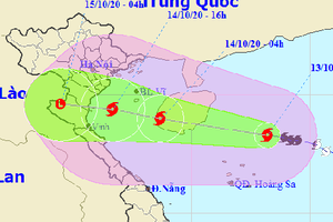 Bão số 7 hướng thẳng vào Bắc Bộ, Bắc Trung Bộ với sức gió giật cấp 11