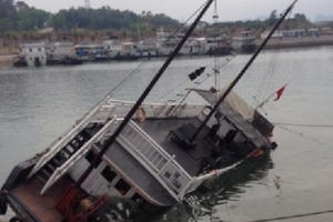 Quảng Ninh: Đắm tàu tại cảng tàu Quốc tế Tuần Châu