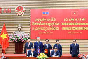 Tỉnh Nghệ An và Viêng Chăn (Lào) ký kết biên bản hợp tác giai đoạn 2025 - 2028