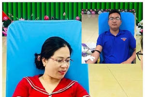 Từ Hà Tĩnh, 2 cán bộ cấp xã ra Nghệ An hiến máu cứu người