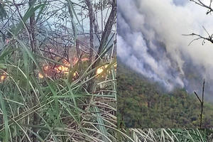 Cháy lớn tại rừng tự nhiên trên dãy Tây Côn Lĩnh
