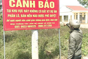 Bà Rịa – Vũng Tàu: Chính quyền gắn bảng cảnh báo tại khu vực sốt đất thuộc xã Bình Ba
