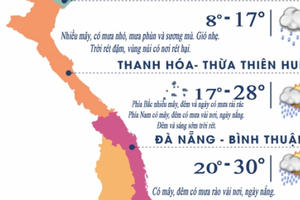 Dự báo thời tiết ngày 20/1: Miền Bắc tiếp tục mưa rét 15 - 17 độ C