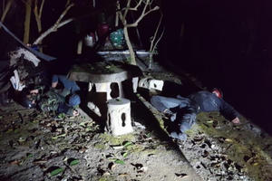 Hai tên trộm lao xe vào gốc cây sau khi bắt 4 con chó