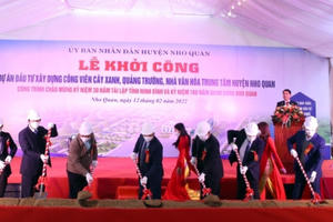 Ninh Bình: Khởi công dự án Đầu tư xây dựng công viên cây xanh, quảng trường huyện Nho Quan
