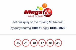 Kết quả Vietlott Mega 6/45 ngày 18/3: Gần 63 tỷ đồng có chủ