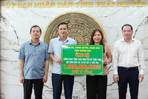 Thái Nguyên tiếp nhận trên 139 tỷ đồng ủng hộ đồng bào bị thiệt hại do bão số 11