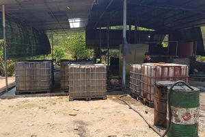 Phát hiện xưởng tái chế nhớt thải trái phép thu giữ hơn 11.000 lít nhớt