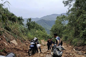 Người dân Đắk Lắk dựng cầu tạm giữa chia cắt để nhận hàng cứu trợ