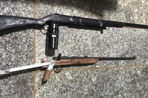 Người đàn ông trồng cây cần sa có 2 khẩu súng và biển số 80B trong nhà