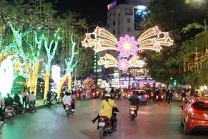 Đường phố Hải Phòng rực rỡ đèn màu đón Tết