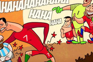 Góc biếm họa: Kẻ dập tắt giấc mơ của Messi và C.Ronaldo