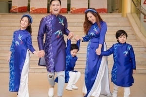 Gia đình MC Phan Anh làm vedette cho BST mới của Hoa hậu Ngọc Hân
