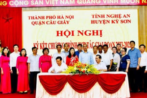 Quận Cầu Giấy hỗ trợ xây dựng trường 20 tỷ tại huyện biên giới Kỳ Sơn
